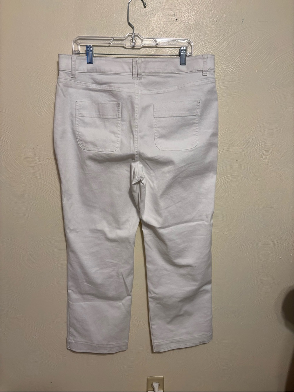 Talbots Classic Jean Trouser White Crop Pants Womens 14 Stretch Coastal Grandma - Picture 10 of 10